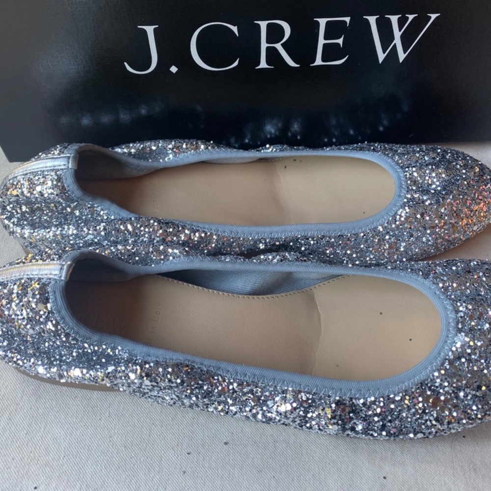 J. Crew Lula glitter ballet flats 7-7.5